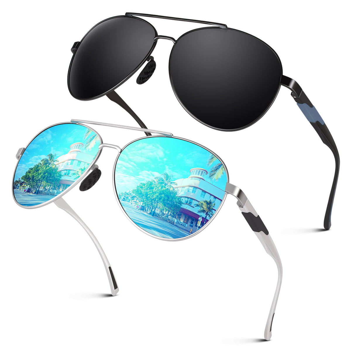 #Color_Black Silver Frame/Grey Lens +Black Silver Frame/Ice Blue Mirrored Lens