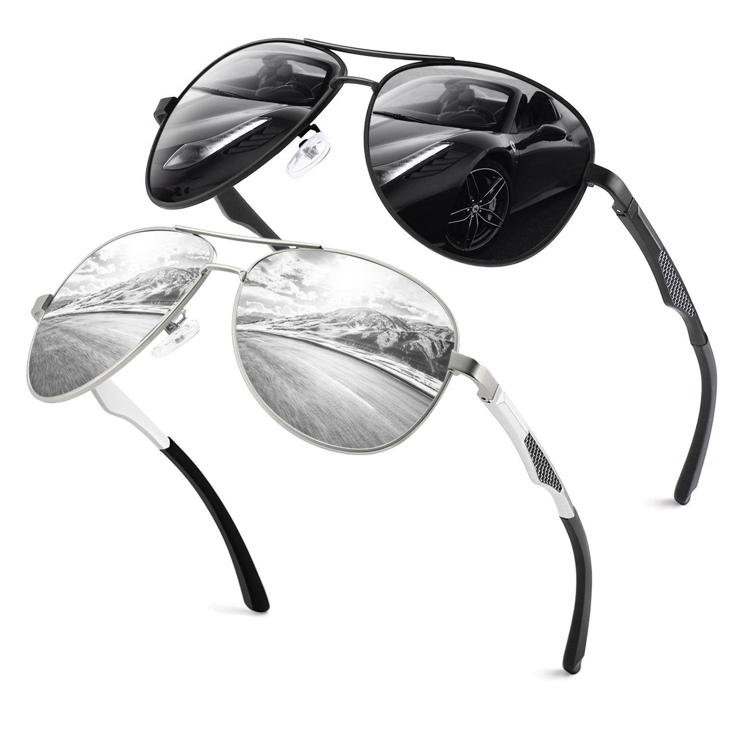 Stylish Retro Aviator Polarized Mirrored Metal Sunglasses