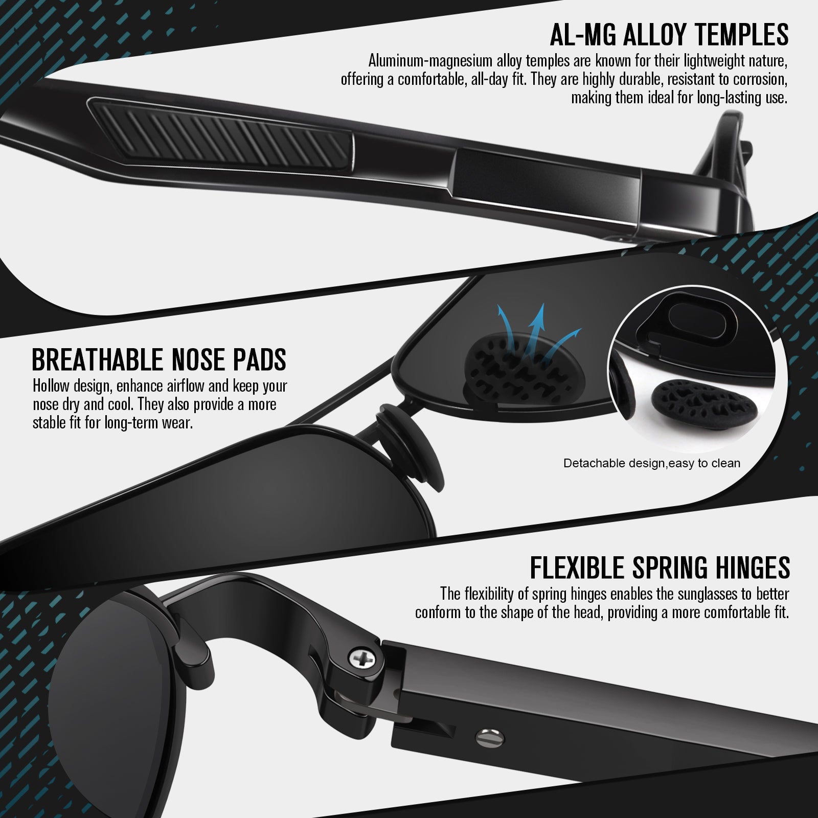 Wearoyo Classic Al-Mg Alloy Pilot Polarized Sunglasses Men Womens Military Style UV400 Protection