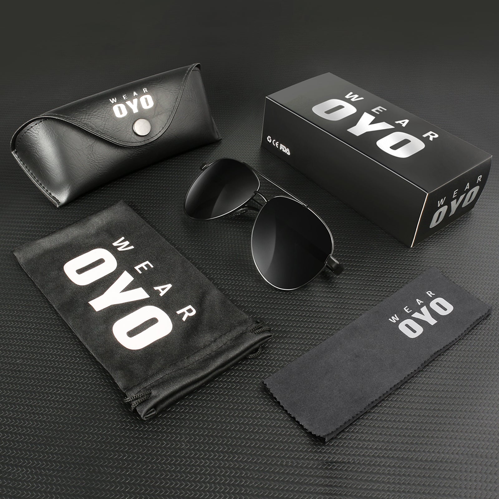 Wearoyo Classic Al-Mg Alloy Pilot Polarized Sunglasses Men Womens Military Style UV400 Protection