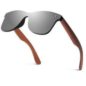 Classic Wayfarer Wood Flat One Piece Sunglasses MJ1709