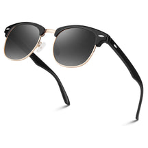 #Color_Glossy Black Frame Gold Rimmed/ Gradient Gray Lens