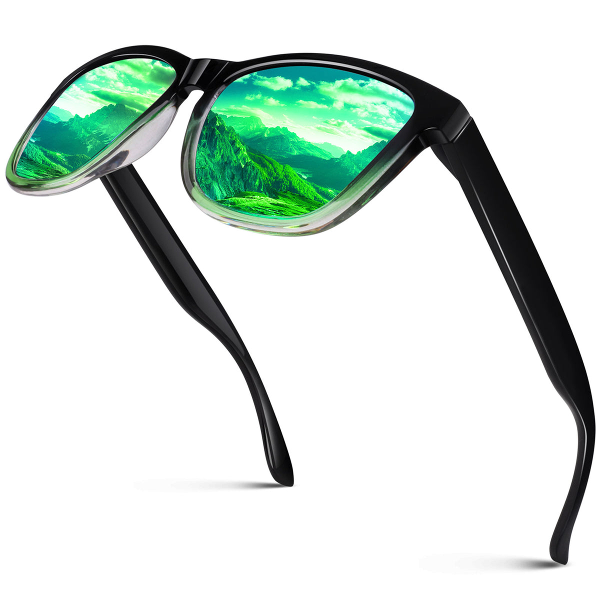 #Color_Gradient Green Black Frame/Green Lens