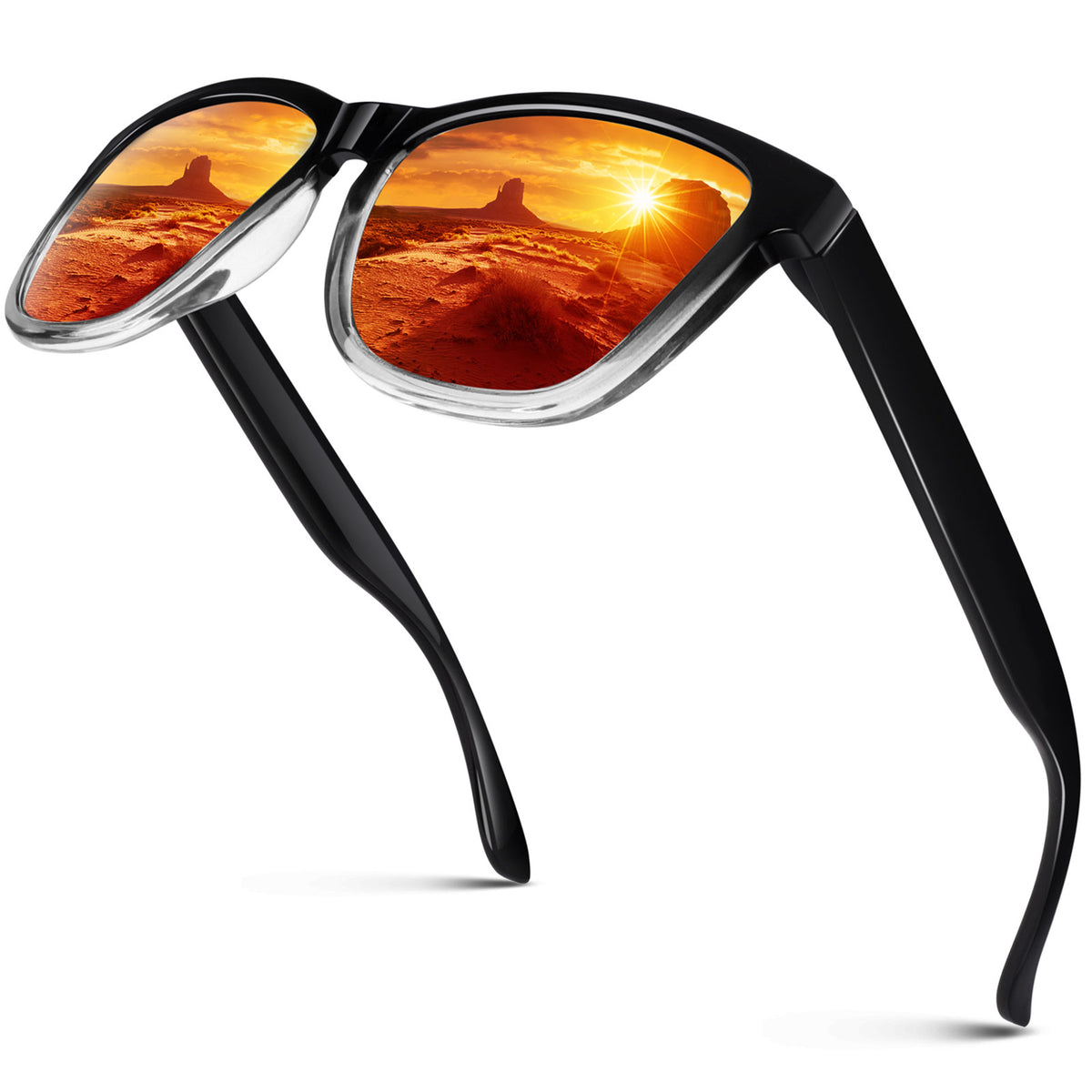 #Color_Gradient Black Frame/Orange Lens