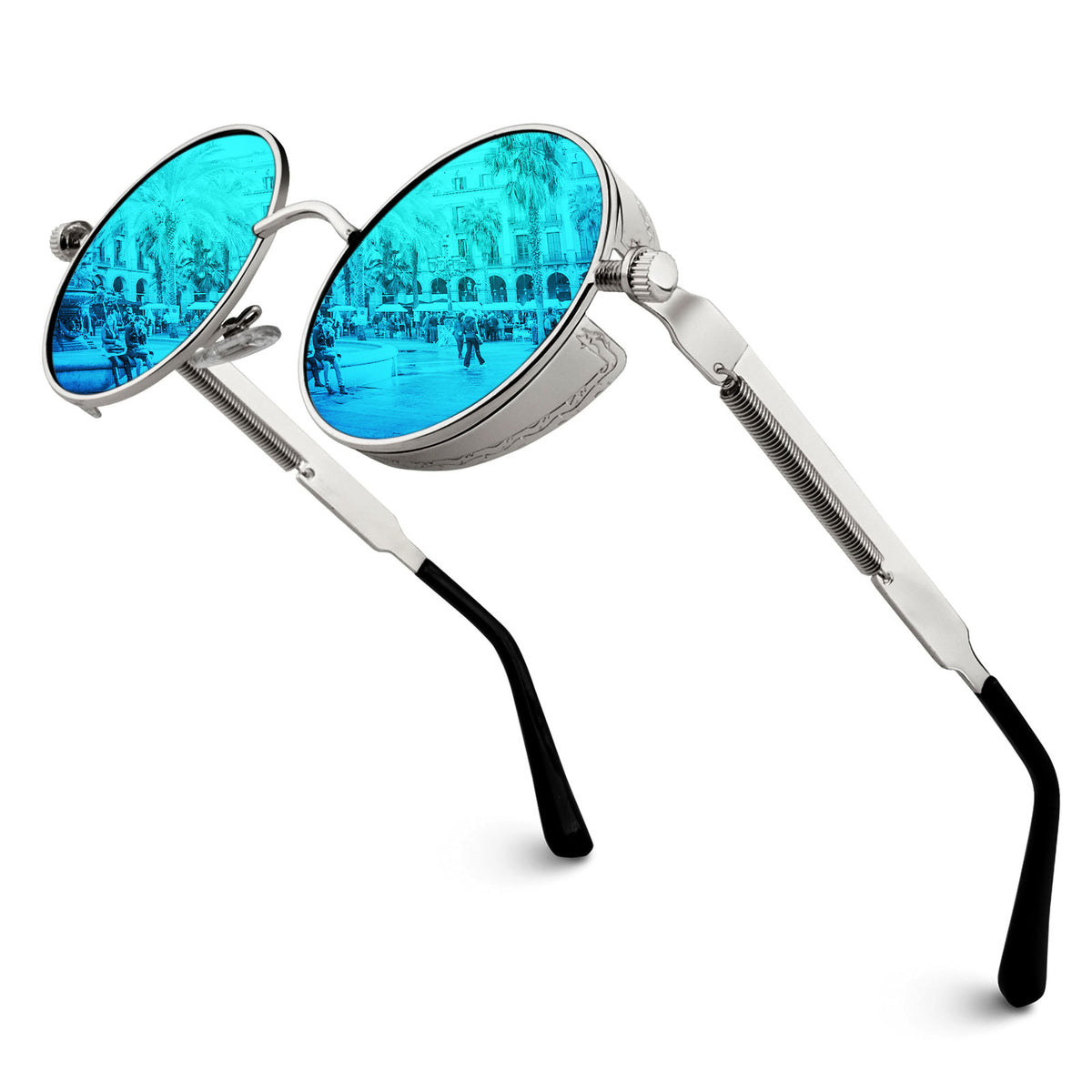 #Color_Silver Frame/Blue Lens
