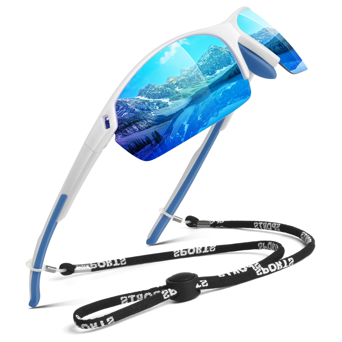 #Color_White Frame/Blue Lens