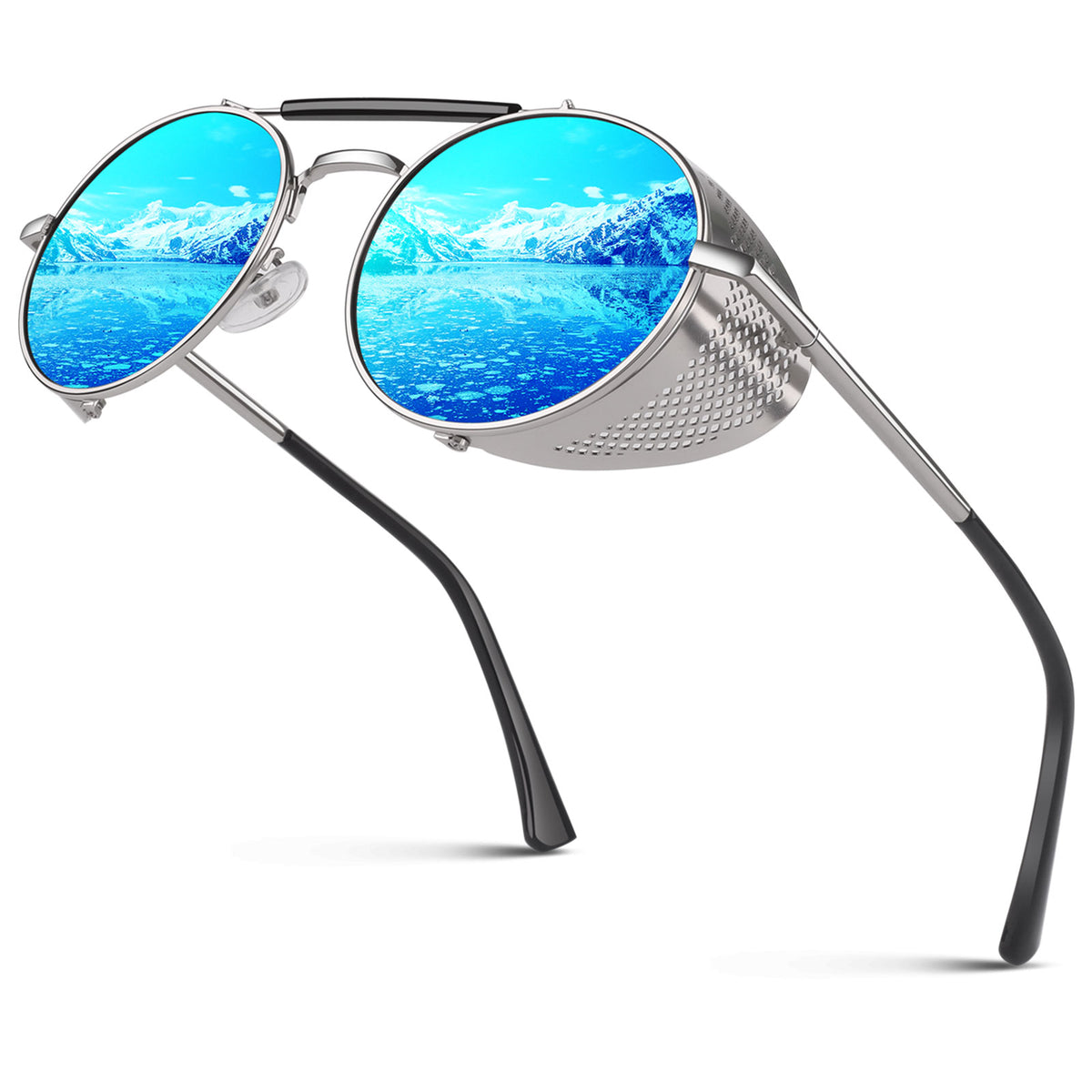#Color_Silver Frame/Blue Lens