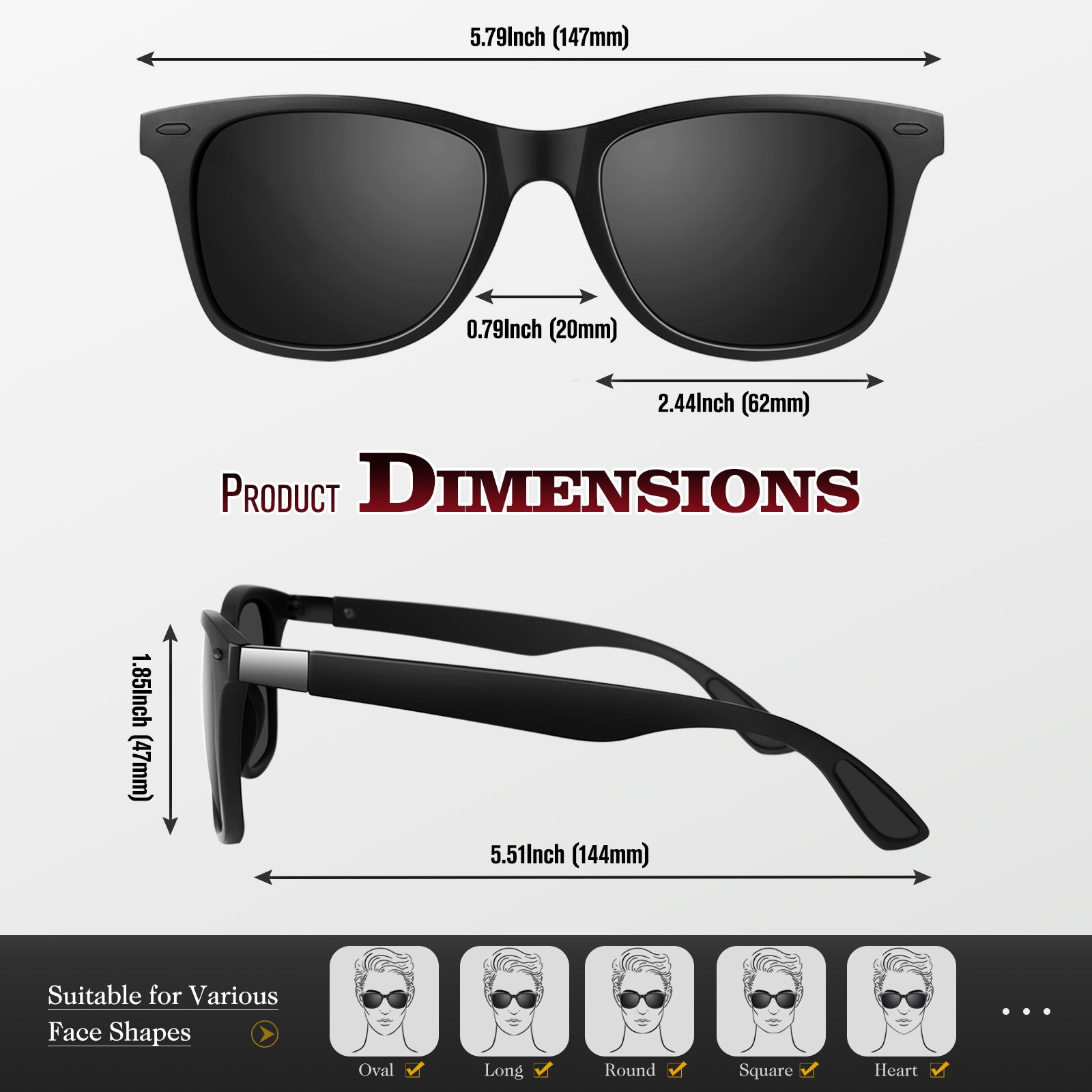 Classic Style Trendy Wayfarer Sunglasses MJ190
