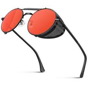 red steampunk goggles Round Steampunk Sunglasses MJ592