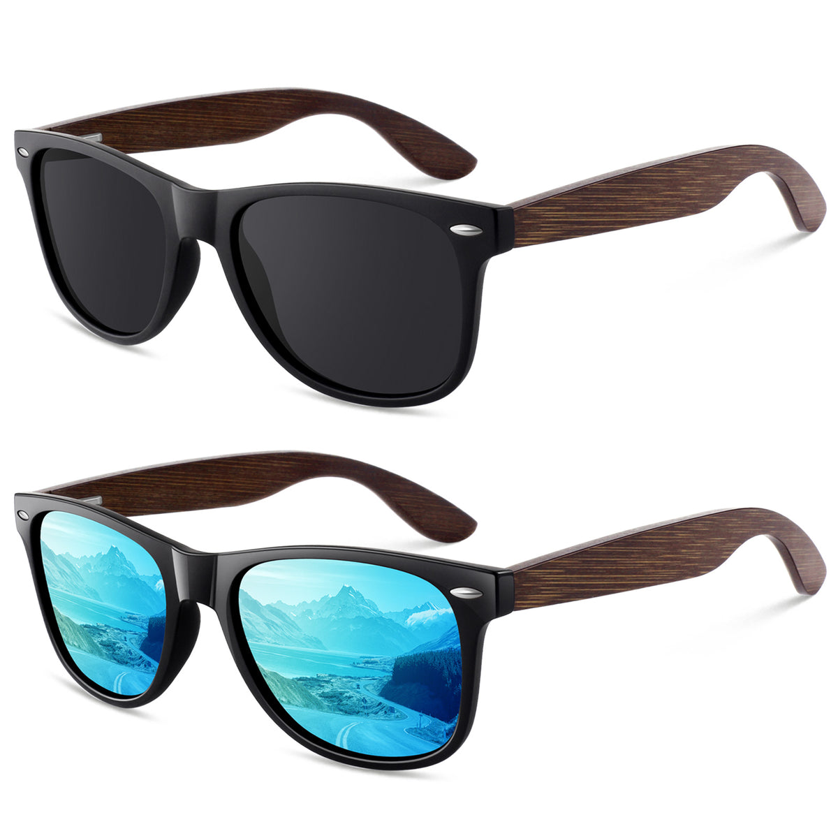 #Color_Matte Black Frame/Grey Lens+ Black Frame/Blue Mirrored Lens