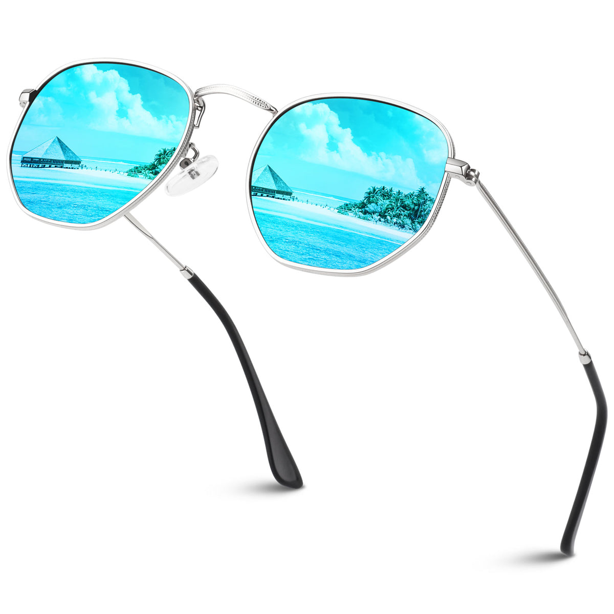 #Color_Silver Frame/Ice Blue Lens