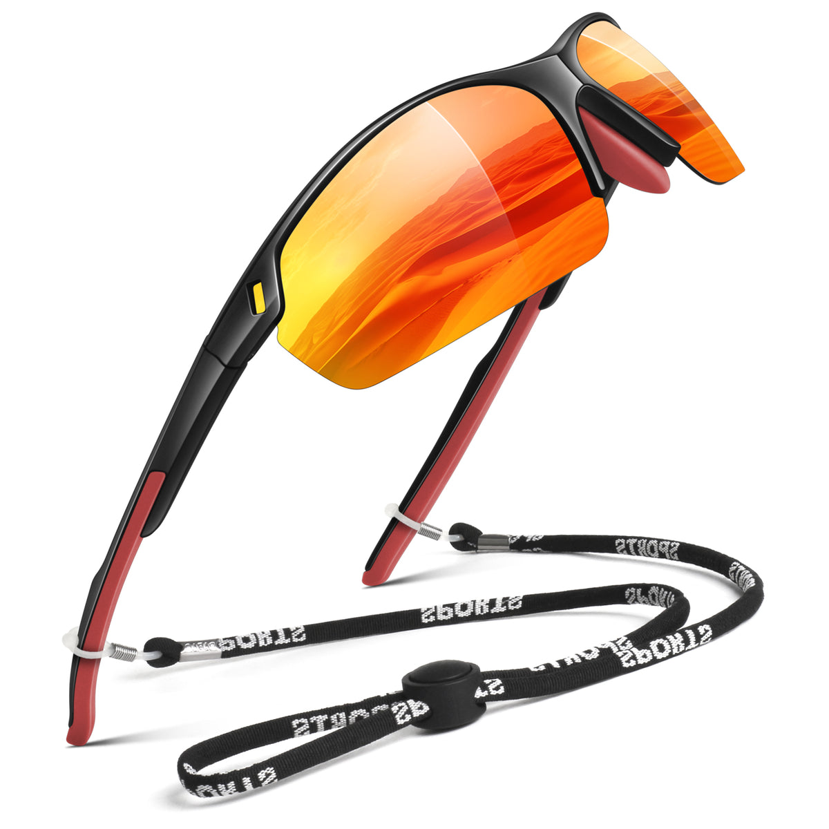 #Color_Black Frame/Orange Red Lens