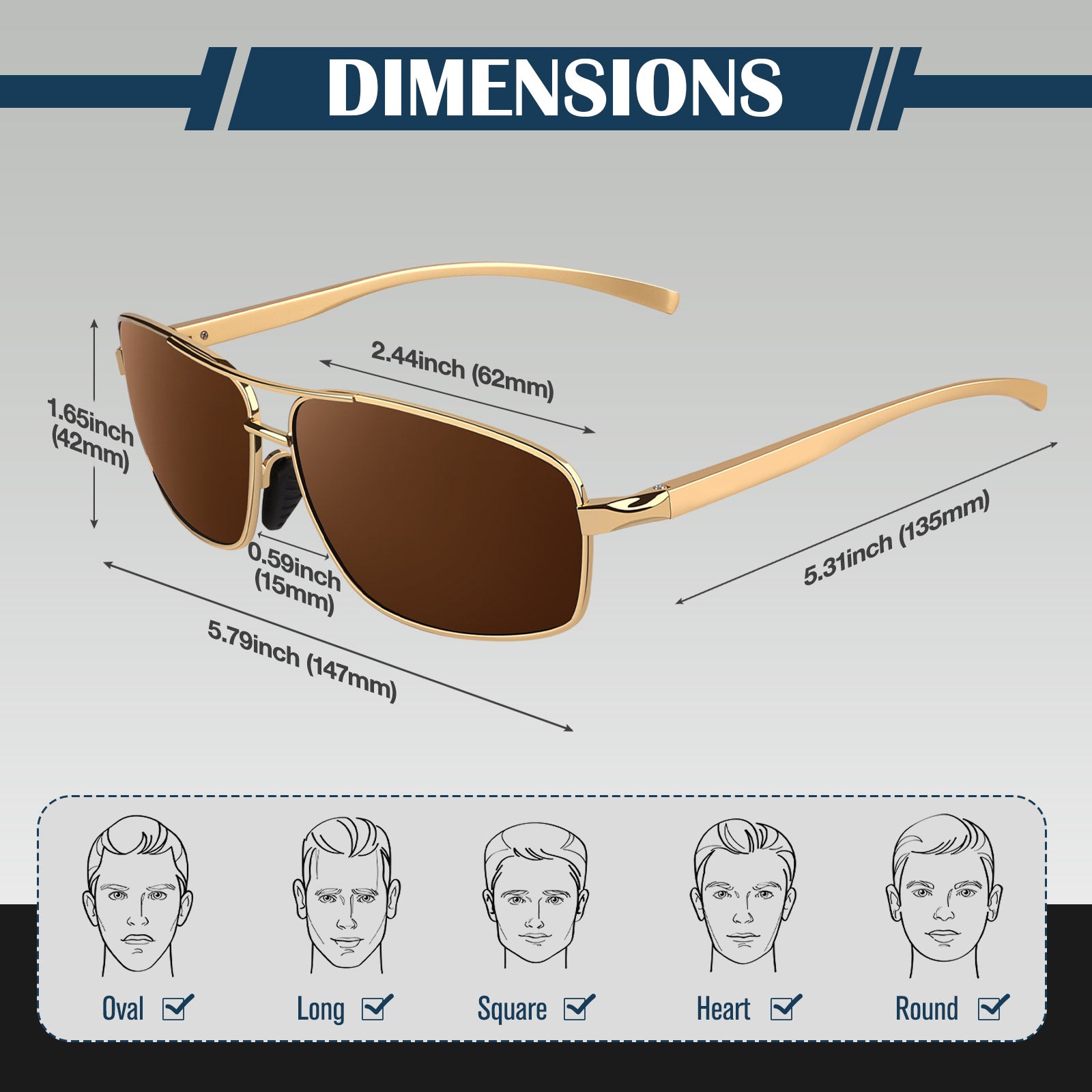 Polygon Aviator Sunglasses MJ2458