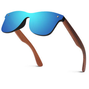 Classic Wayfarer Wood Flat One Piece Sunglasses MJ1709