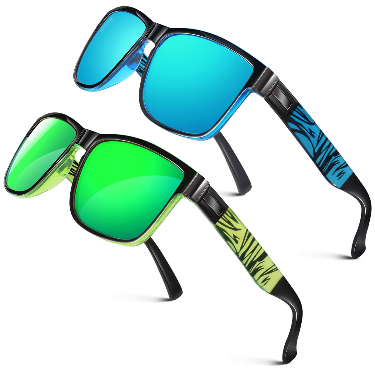 #Color_Black & Blue Frame/Ice Blue Lens+Black & Green Frame/Green Lens