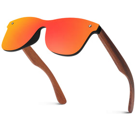 Classic Wayfarer Wood Flat One Piece Sunglasses MJ1709