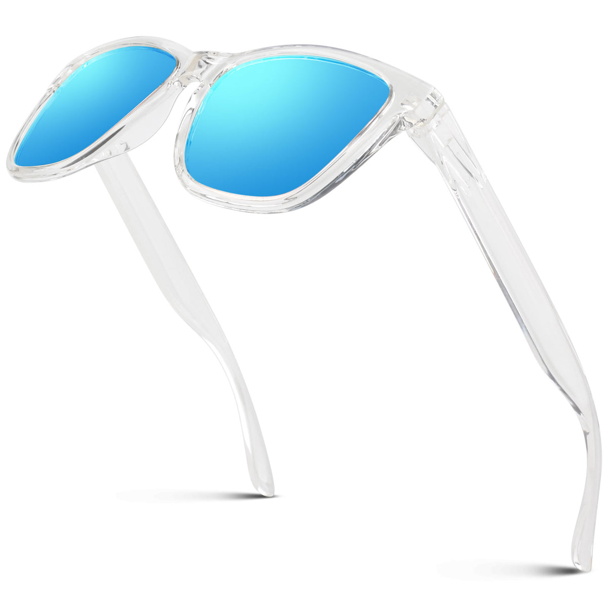#Color_Clear Frame/Blue Mirrored Lens