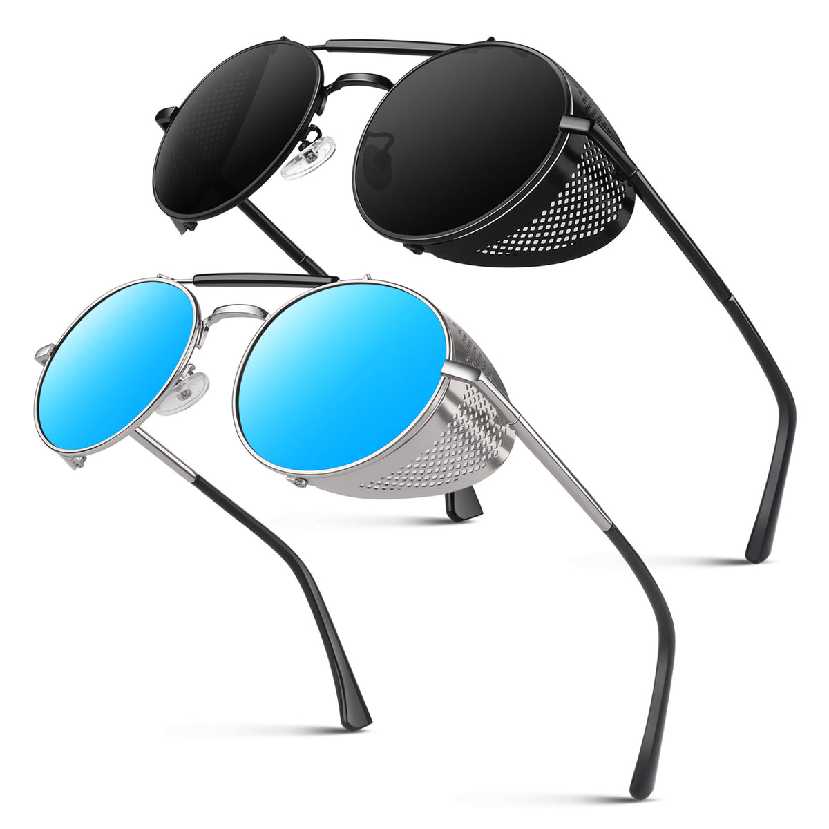 GQUEEN Retro Ronde Cirkel PolariSed Steampunk Zonnebril