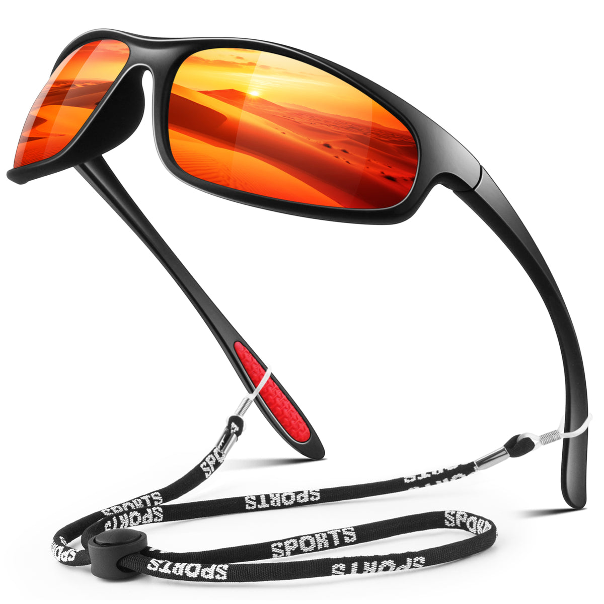 #Color_Black Frame/Orange-Red Lens