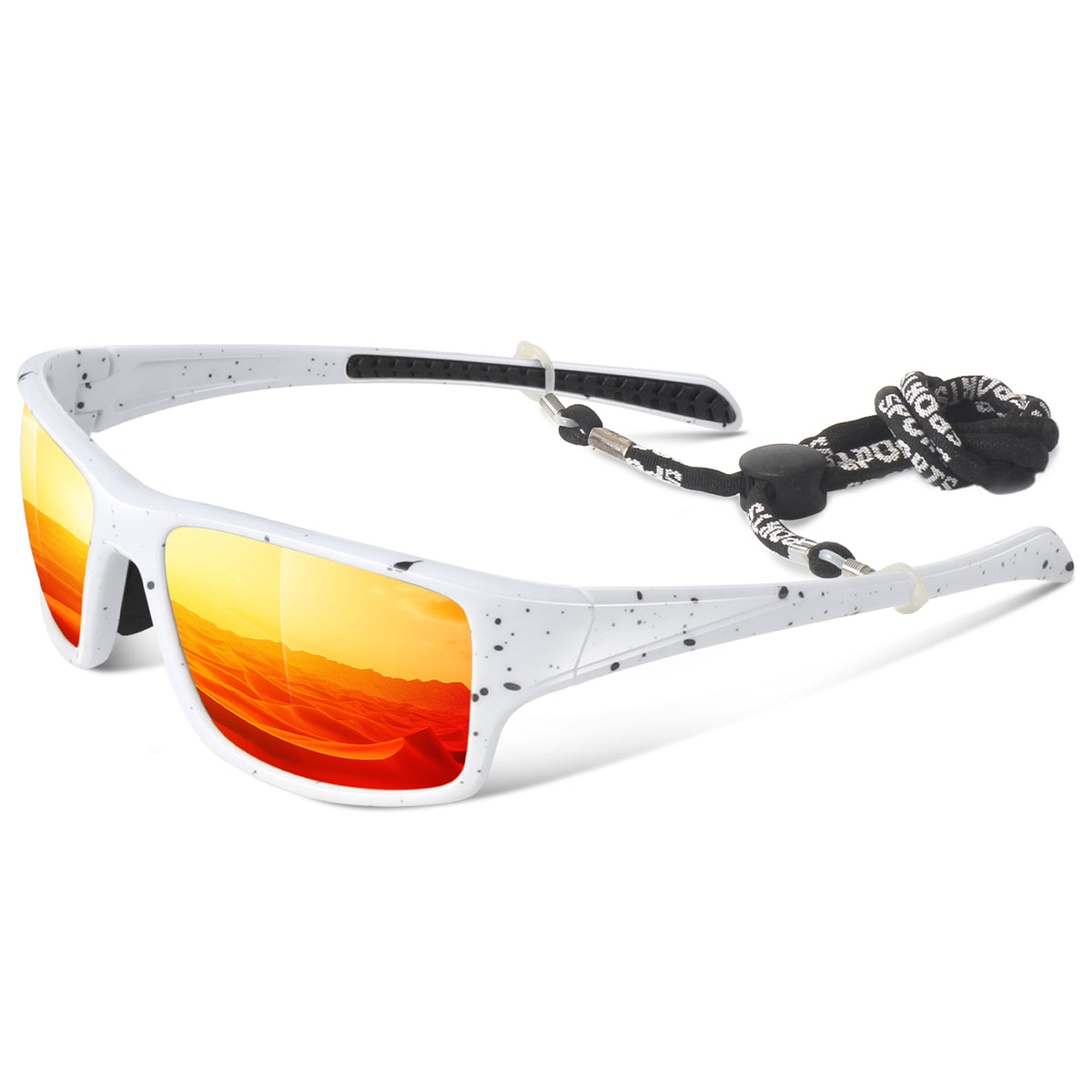 #Color_White Speckled Frame/Orange-Red Lens