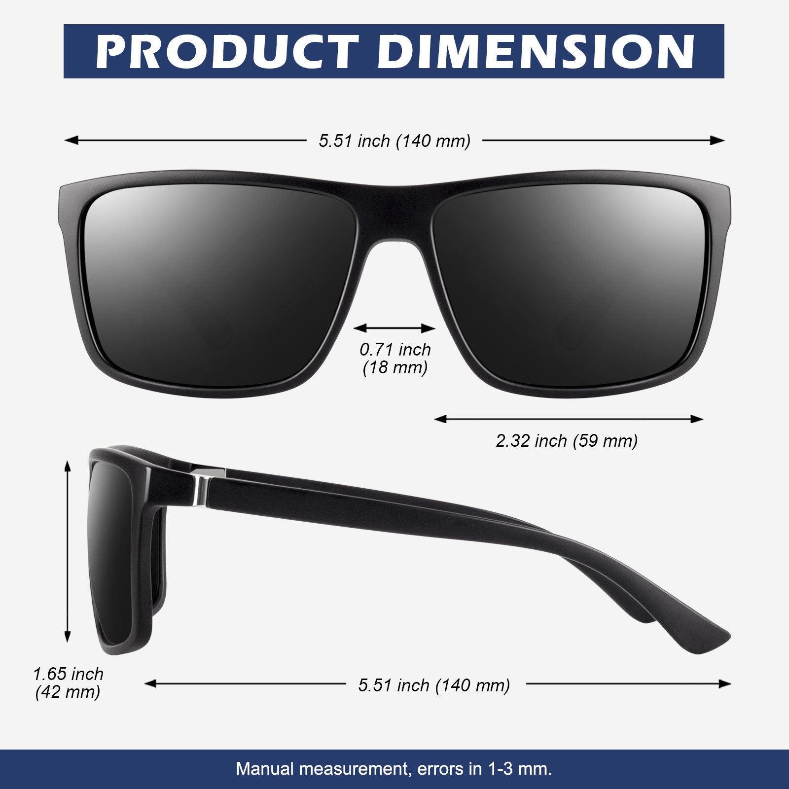 Classic Style Trendy Wayfarer Sunglasses MJ1703