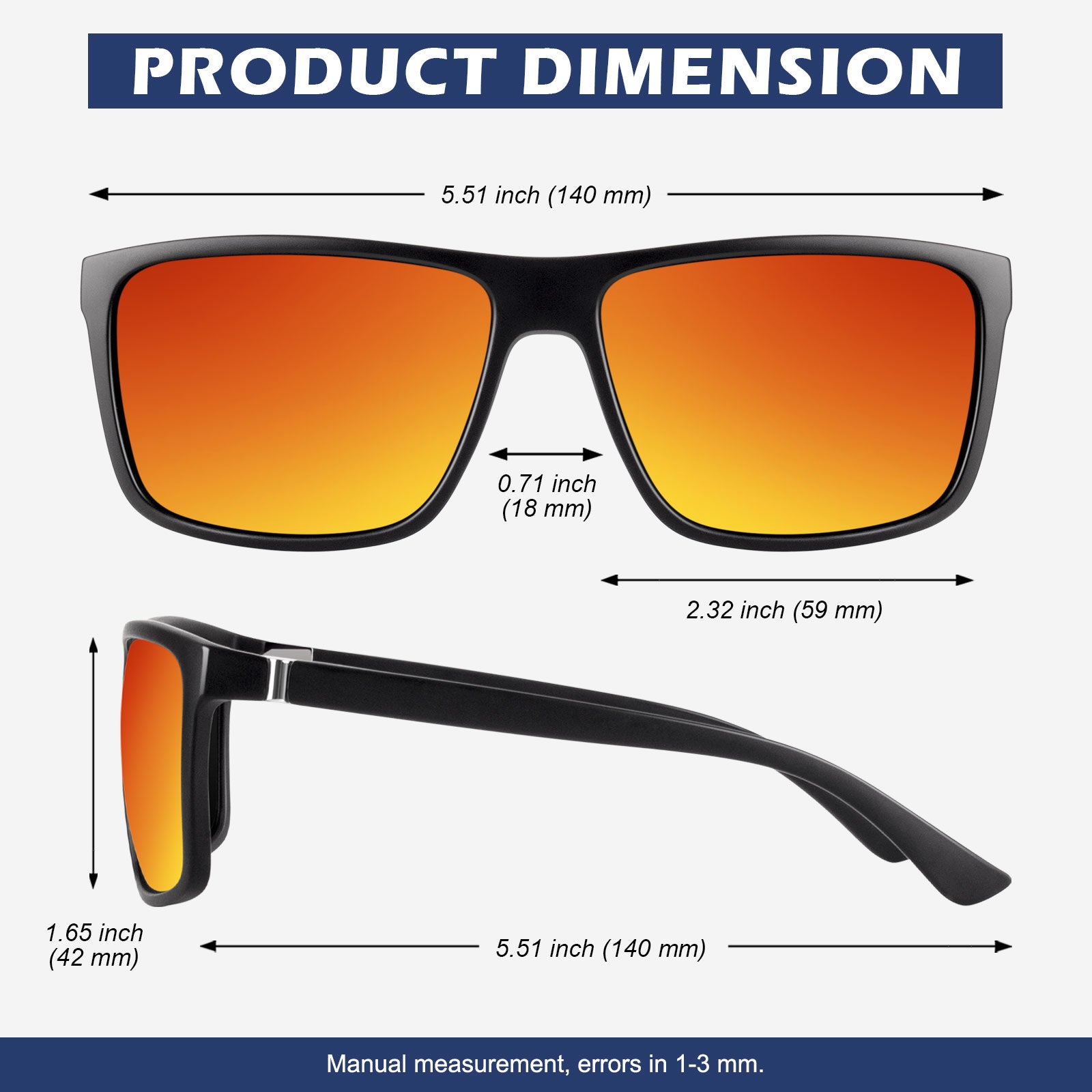 Classic Style Trendy Wayfarer Sunglasses MJ1703