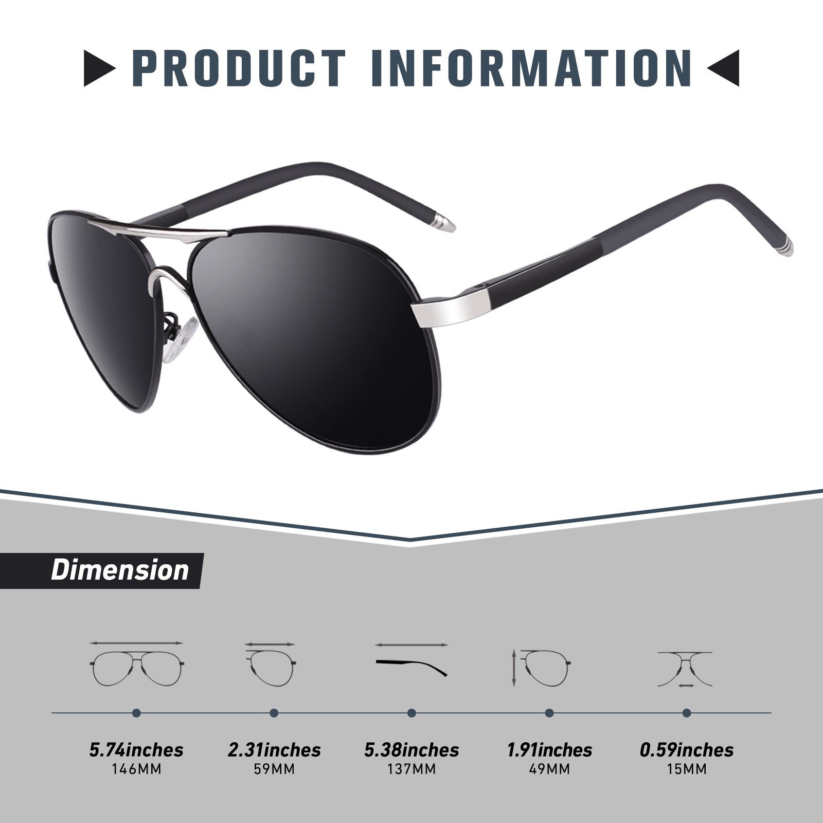 Stylish Aviator Sunglasses MJ183