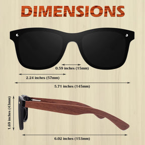 Classic Wayfarer Wood Flat One Piece Sunglasses MJ1709