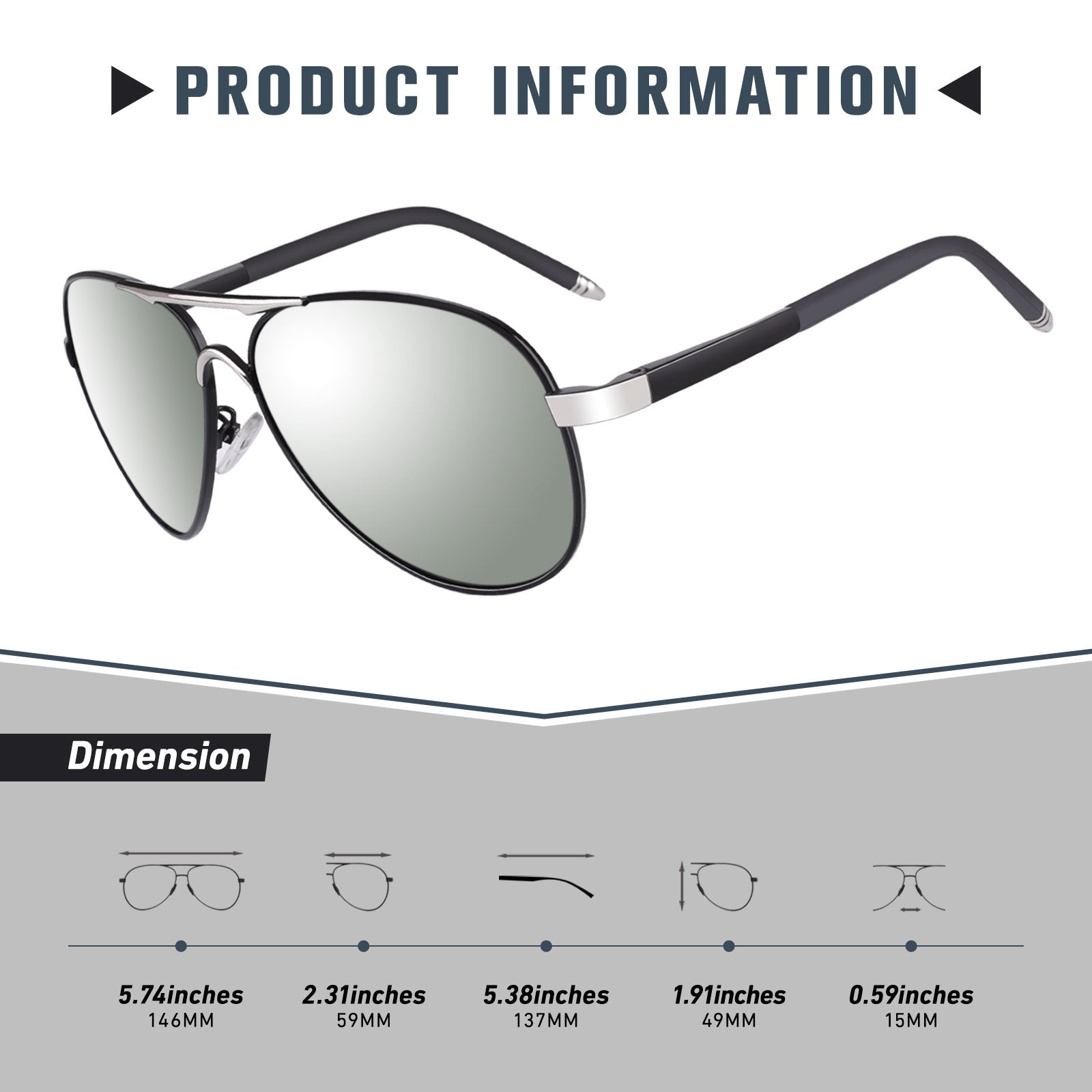 Stylish Aviator Sunglasses MJ183