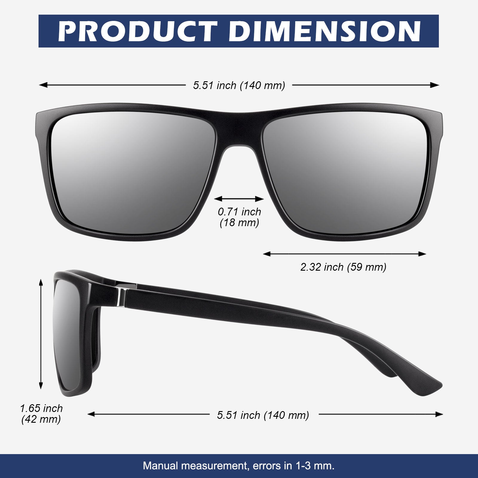 Classic Style Trendy Wayfarer Sunglasses MJ1703