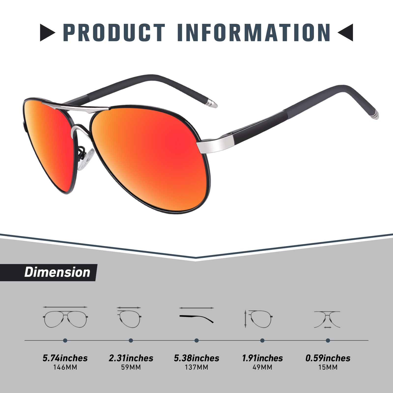 Stylish Aviator Sunglasses MJ183