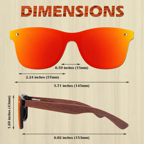 Classic Wayfarer Wood Flat One Piece Sunglasses MJ1709