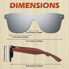 Classic Wayfarer Wood Flat One Piece Sunglasses MJ1709