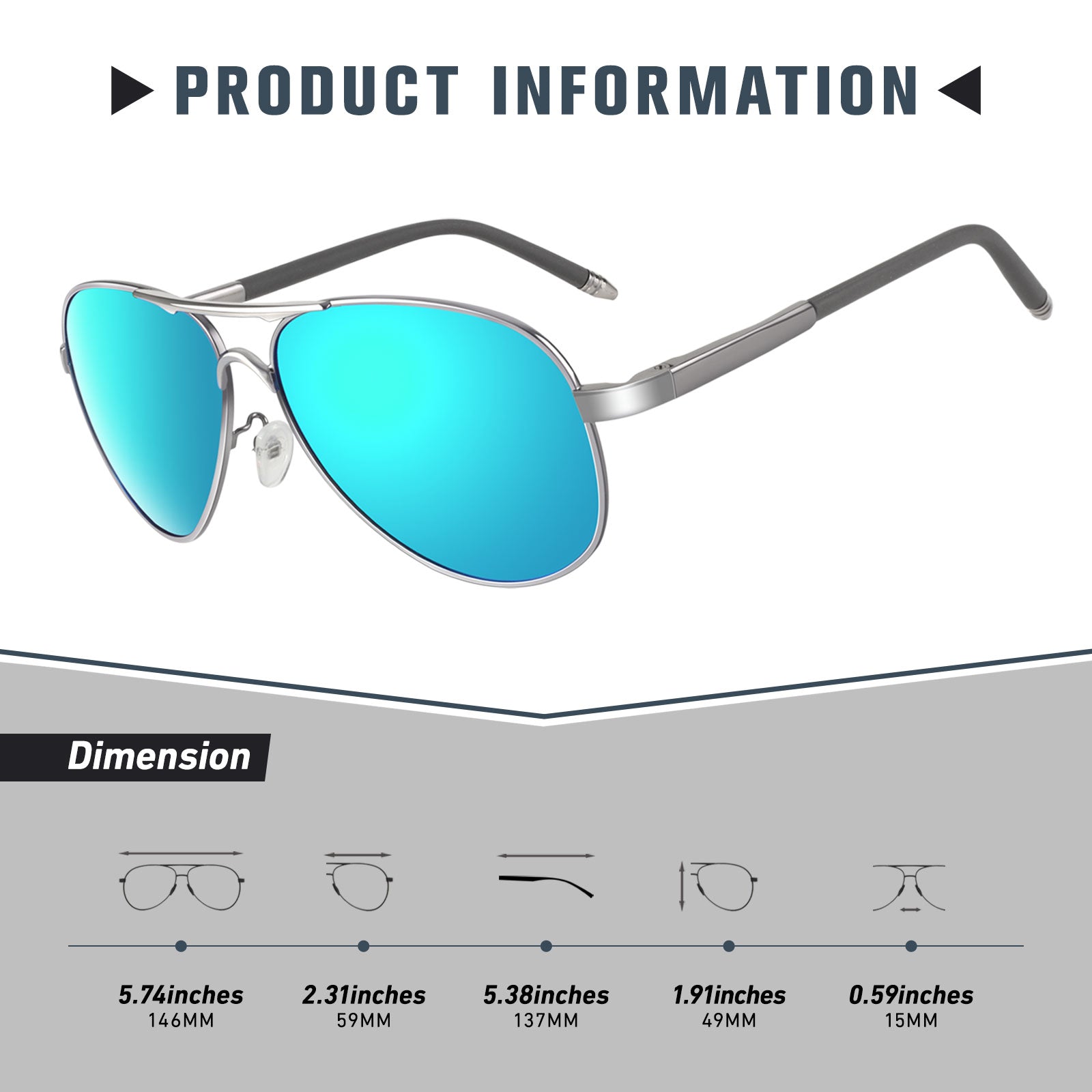 Stylish Aviator Sunglasses MJ183