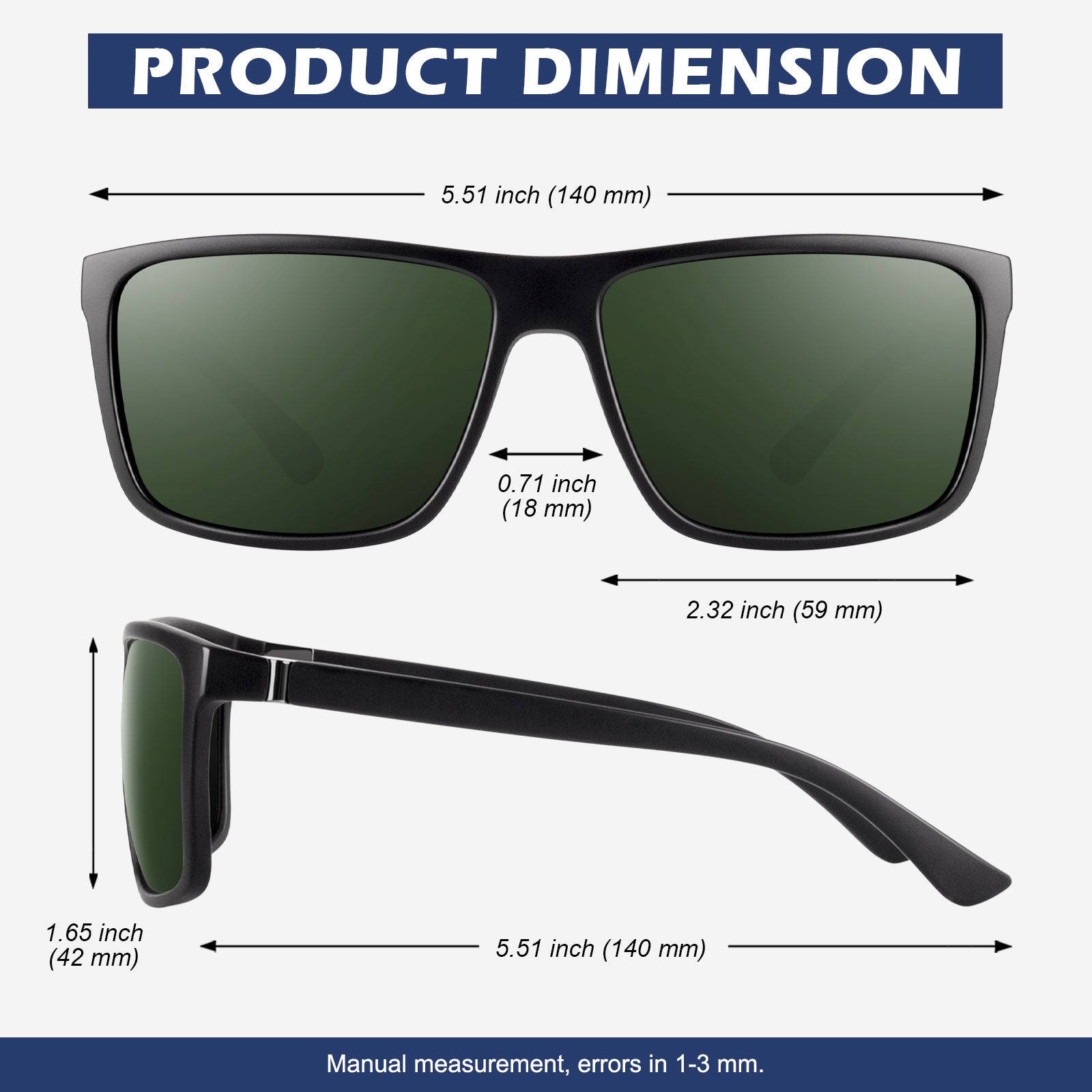 Classic Style Trendy Wayfarer Sunglasses MJ1703