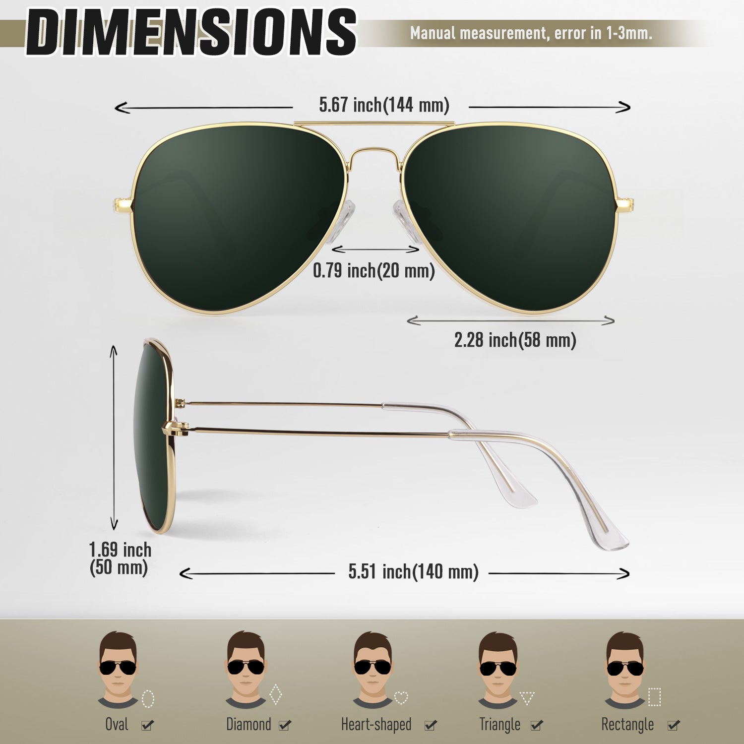 Classic Aviator Sunglasses MJ3025