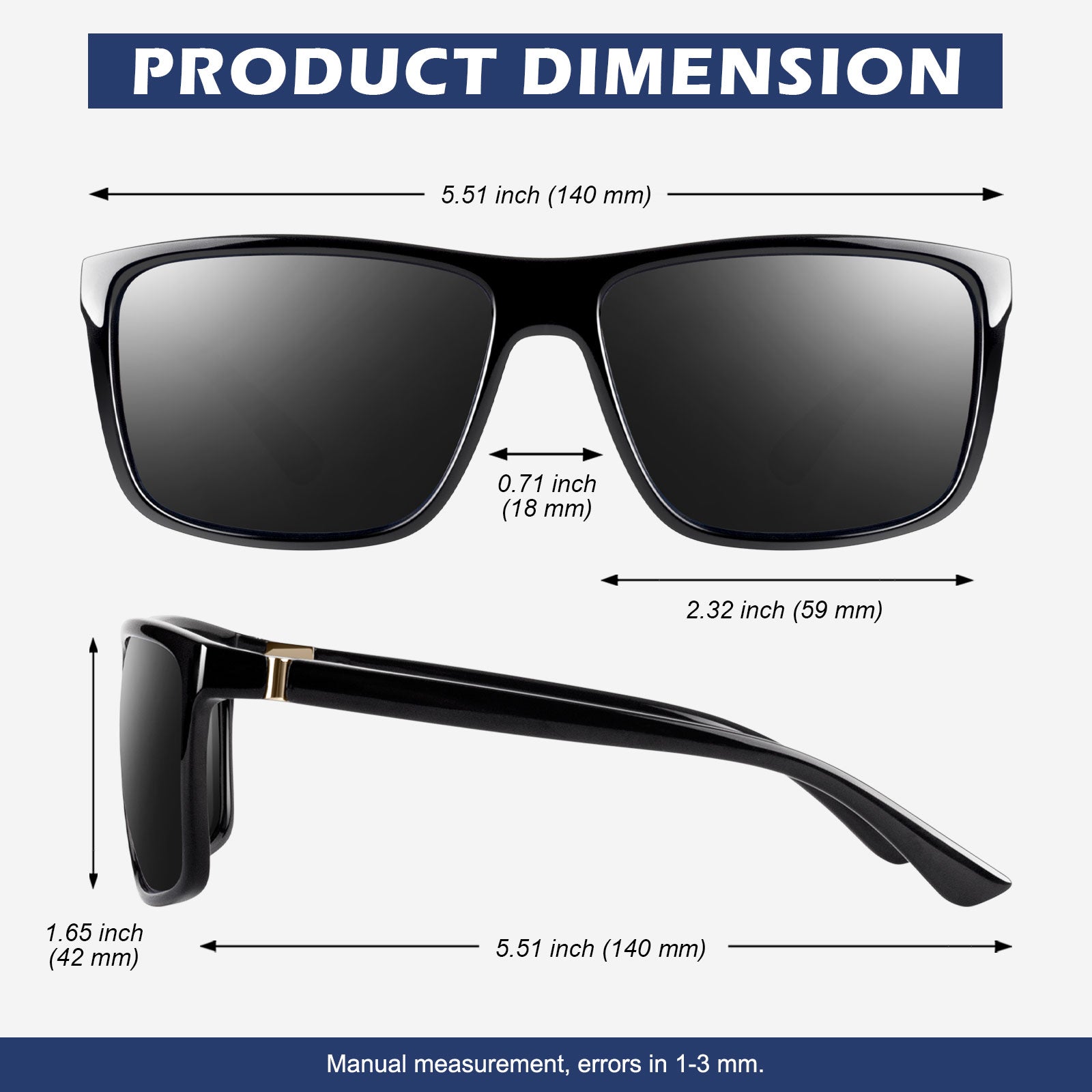 Classic Style Trendy Wayfarer Sunglasses MJ1703