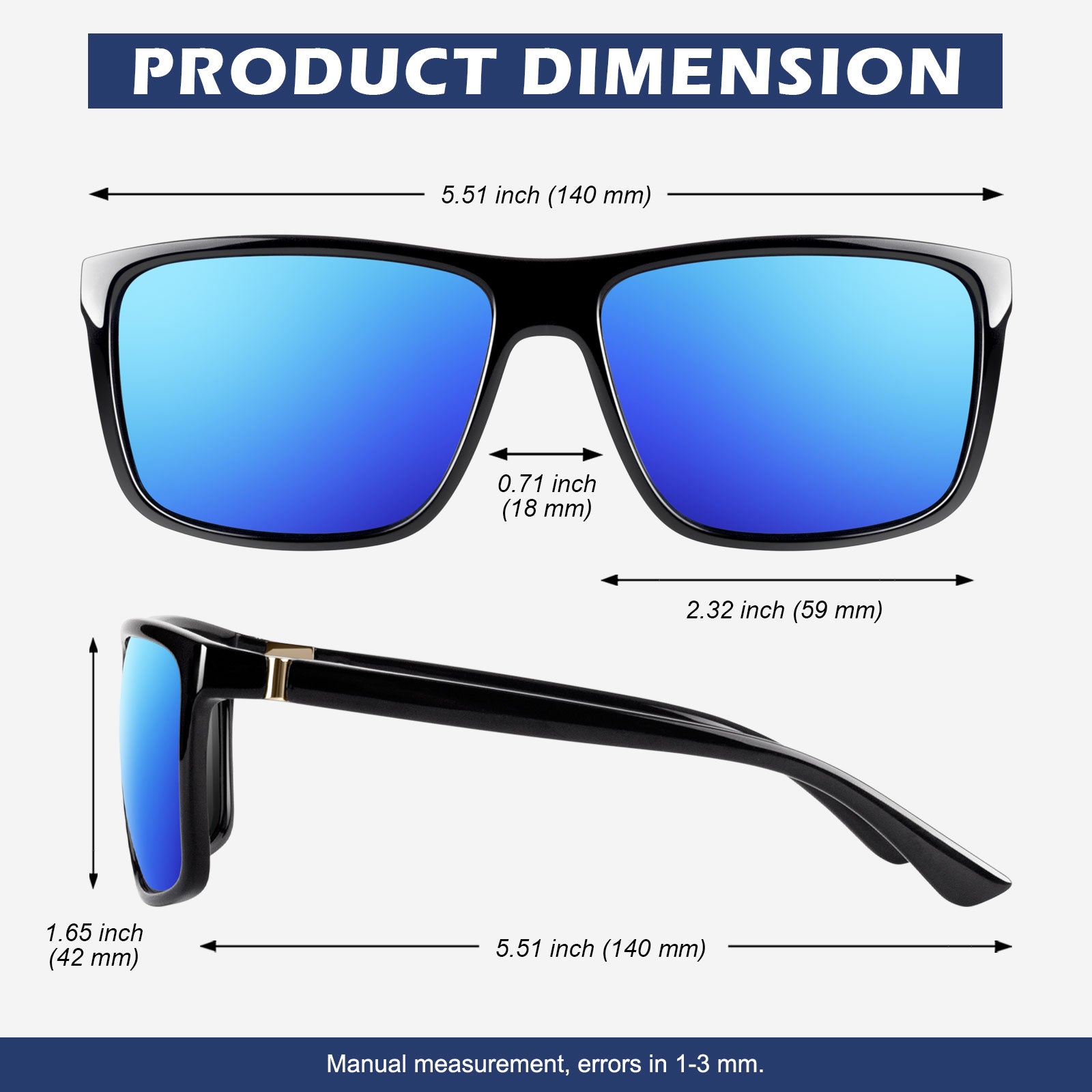 Classic Style Trendy Wayfarer Sunglasses MJ1703