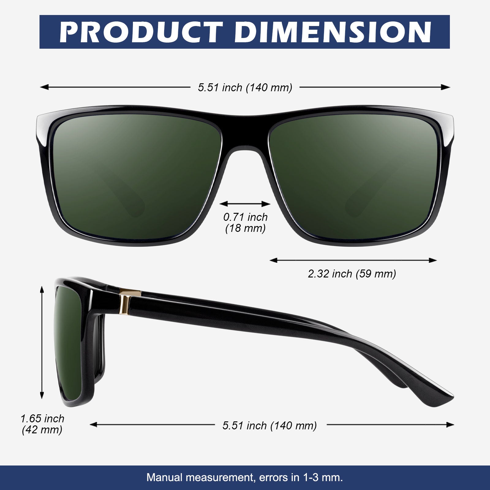 Classic Style Trendy Wayfarer Sunglasses MJ1703