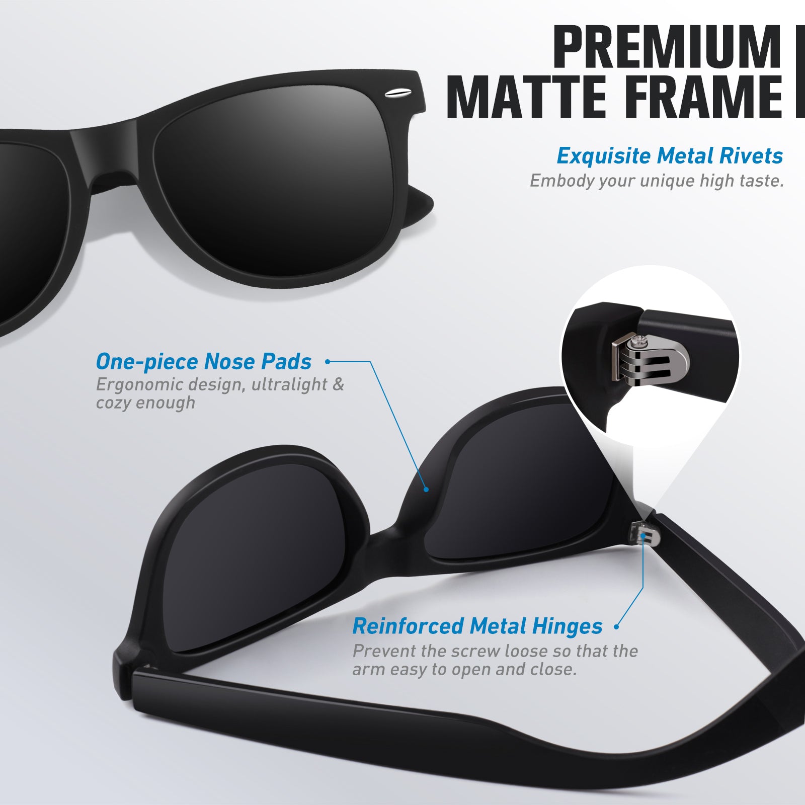 リアルマッコイズ　GHOST CATS　M421A サイズ40 Retro Classic Wayfarer Style Polarized Sunglasses for Men