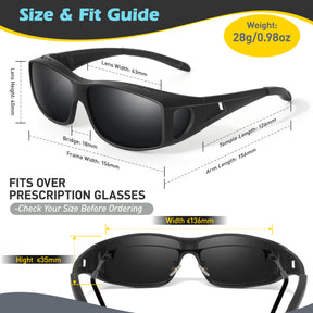 Fit Over Wrap Sunglasses Polarized Lens Wear Over Eyeglasses TJ2501
