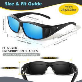 Fit Over Wrap Sunglasses Polarized Lens Wear Over Eyeglasses TJ2501