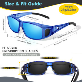 Fit Over Wrap Sunglasses Polarized Lens Wear Over Eyeglasses TJ2501