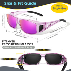 Fit Over Wrap Sunglasses Polarized Lens Wear Over Eyeglasses TJ2501
