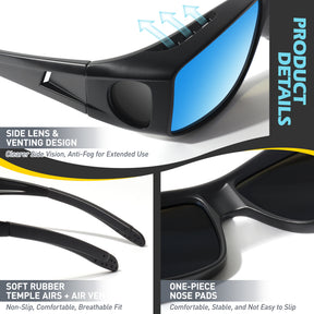 Fit Over Wrap Sunglasses Polarized Lens Wear Over Eyeglasses TJ2501