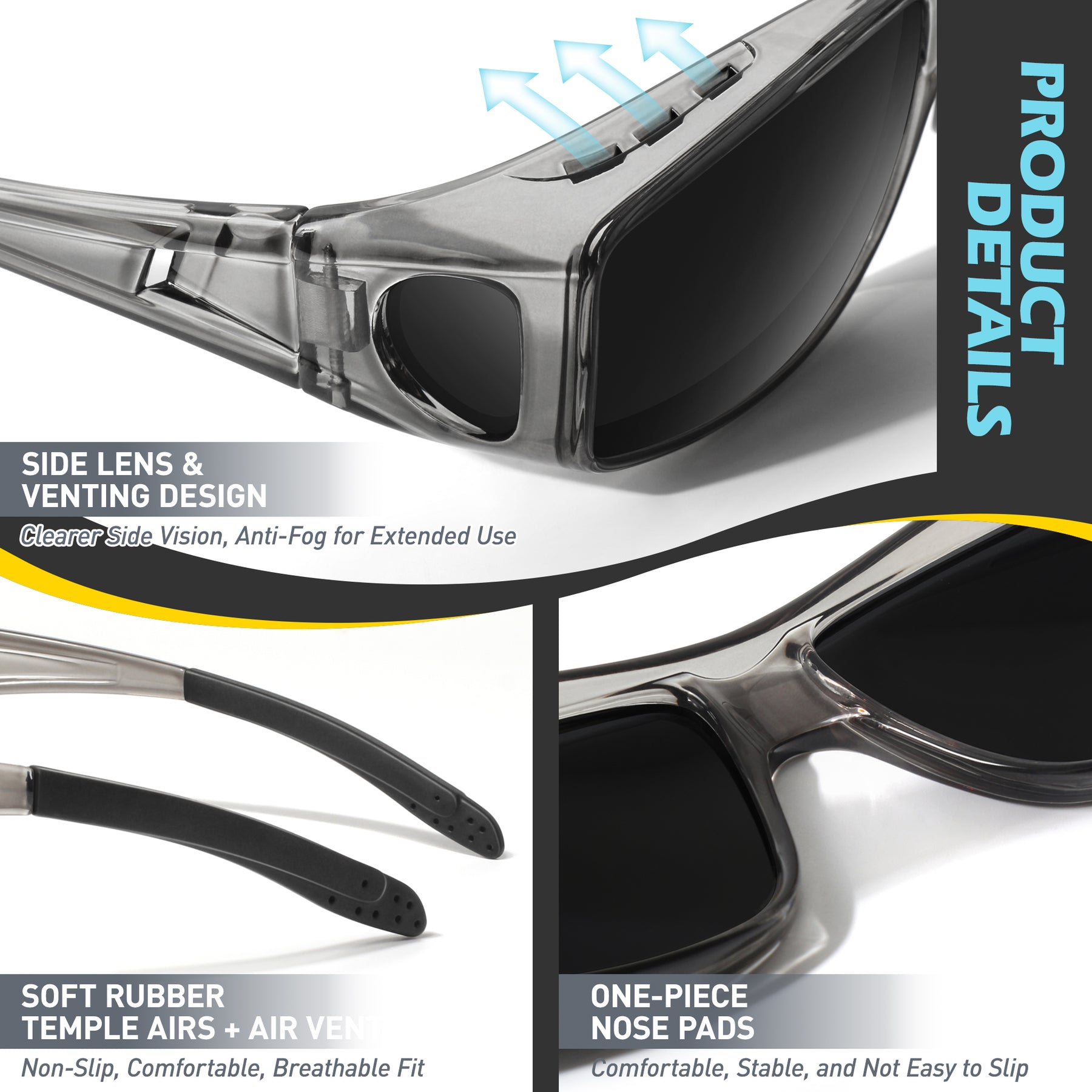 Fit Over Wrap Sunglasses Polarized Lens Wear Over Eyeglasses TJ2501