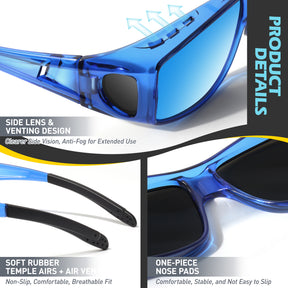 Fit Over Wrap Sunglasses Polarized Lens Wear Over Eyeglasses TJ2501