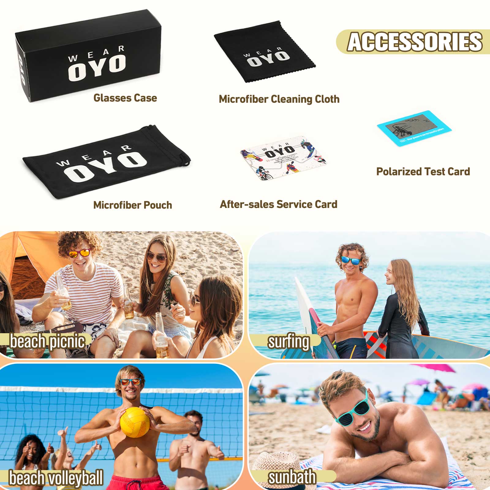 Wayfarer Beach Night Glasses Driving Anti Glare Yellow Sunglasses WEAROYO