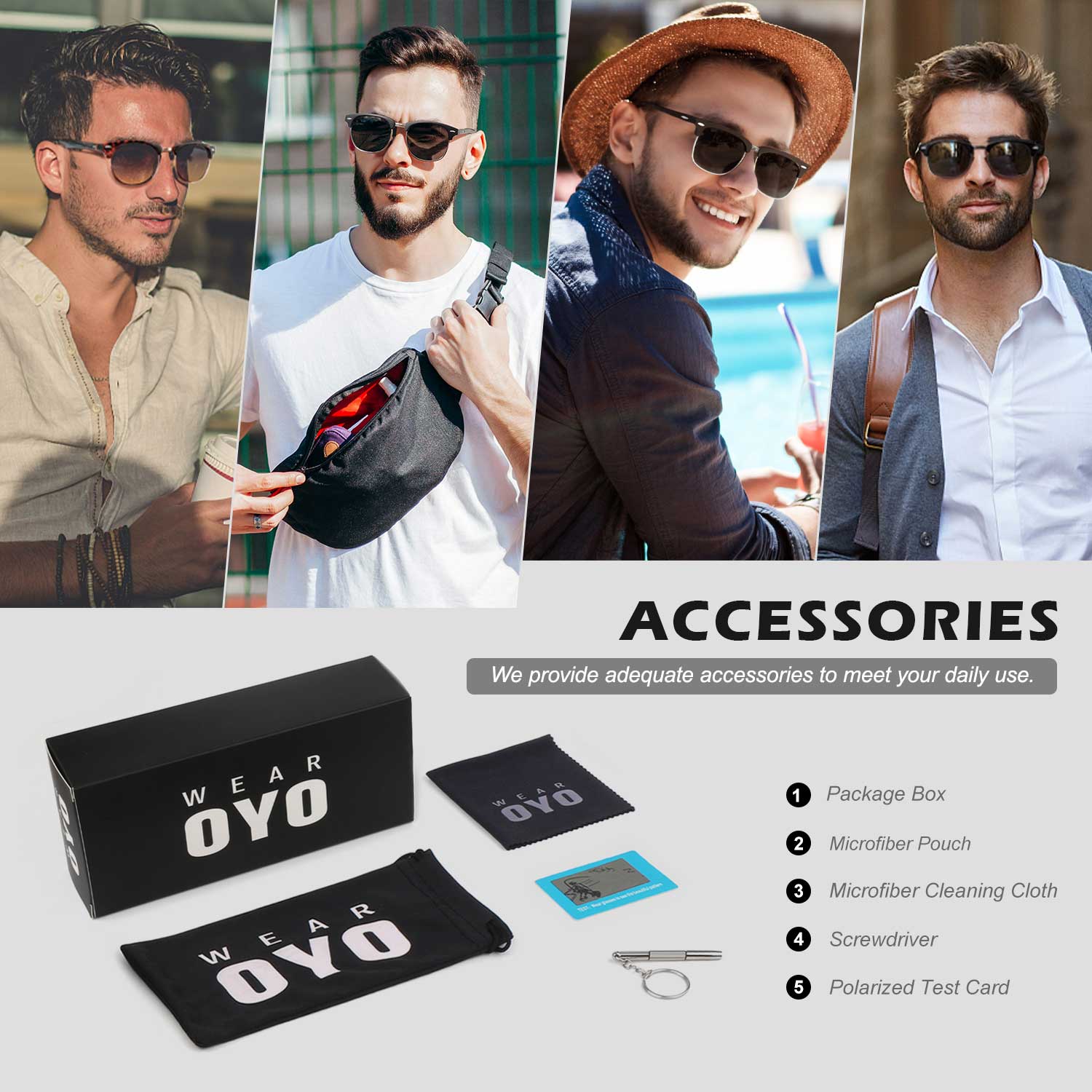 Retro Semi-Rimless Polarized Sunglasses MJ56